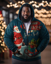 Big Men's Crazy Santa Igloo Zip Hoodie
